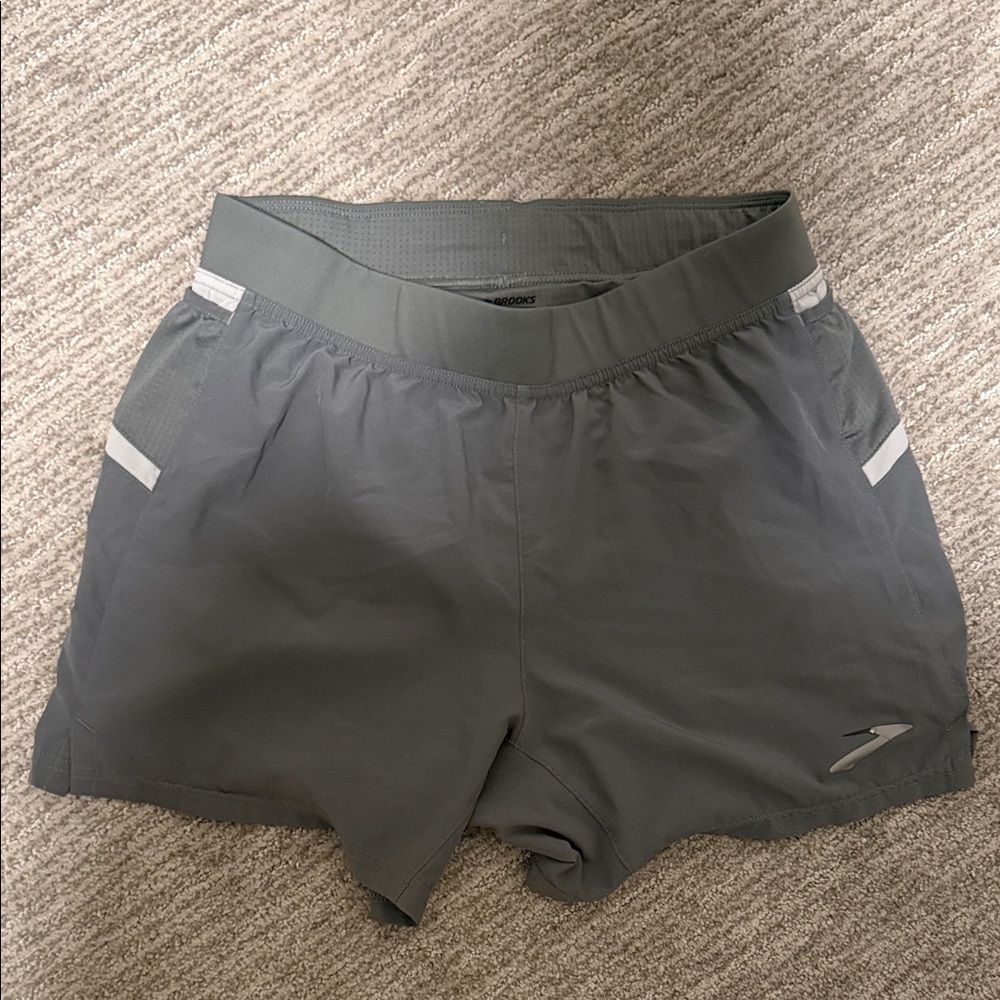 Brooks Light Gray Sherpa Running Shorts